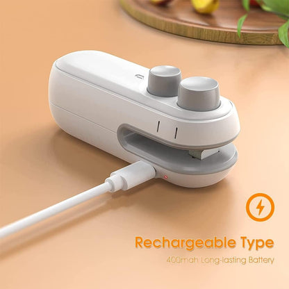 Mini Heat Sealing Machine Rechargeable Food Bag Sealer For Snacks