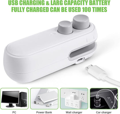 Mini Heat Sealing Machine Rechargeable Food Bag Sealer For Snacks