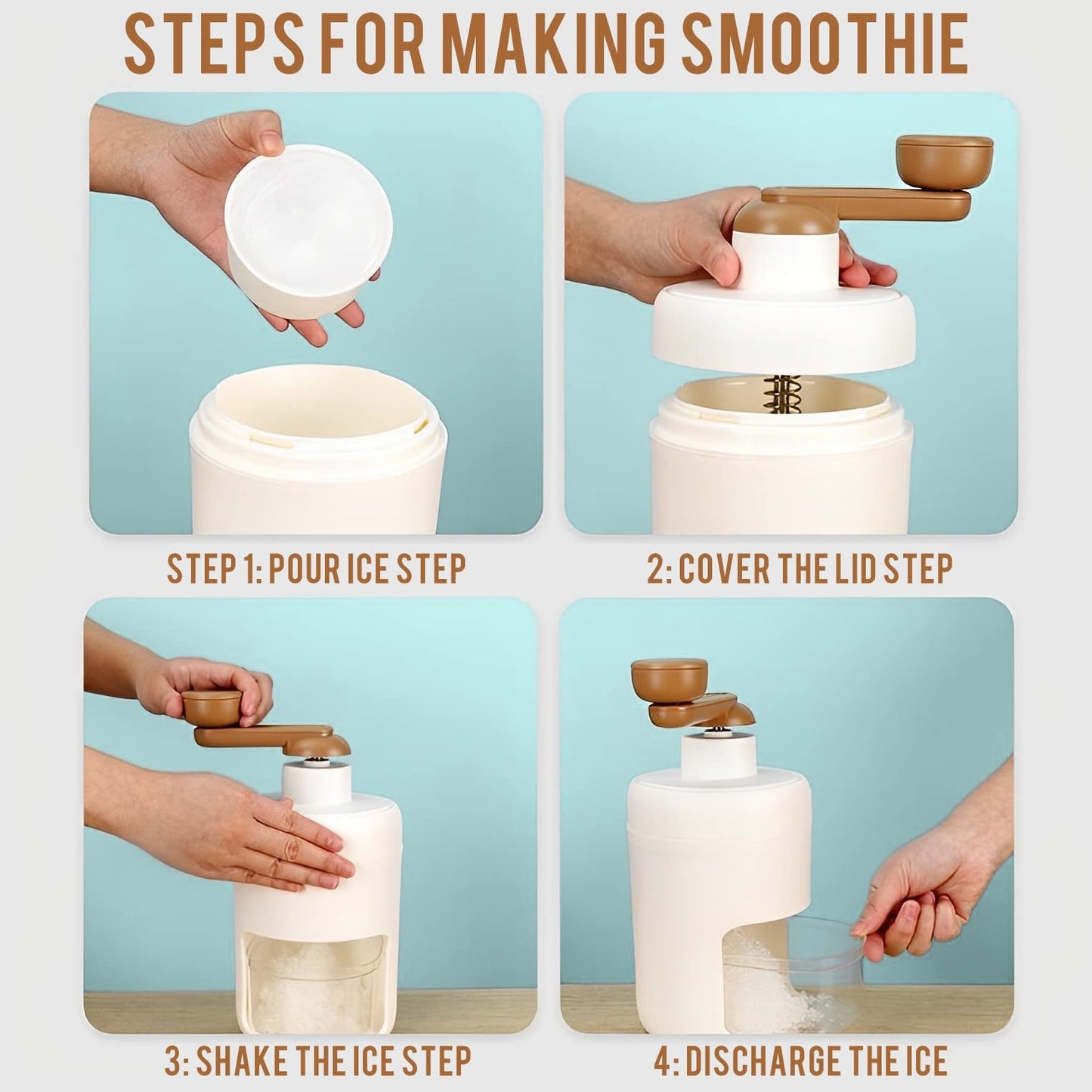 Manual Ice Shaver & Gola Maker – Portable Ice Crusher Machine for Home