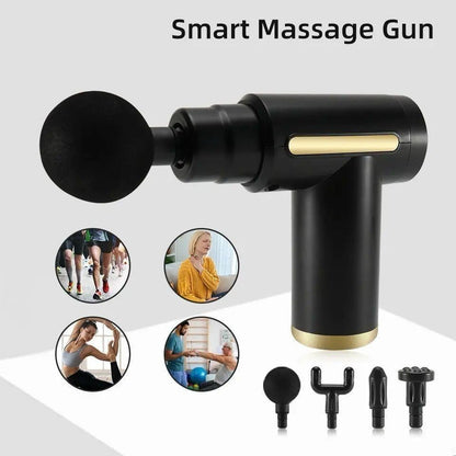 Professional Smart Massage Gun – High-Intensity Deep Tissue Muscle Massager With 4 Interchangeable Heads