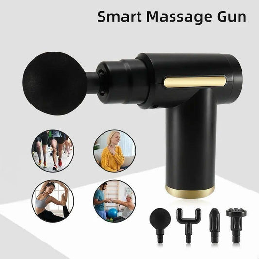 Professional Smart Massage Gun – High-Intensity Deep Tissue Muscle Massager With 4 Interchangeable Heads