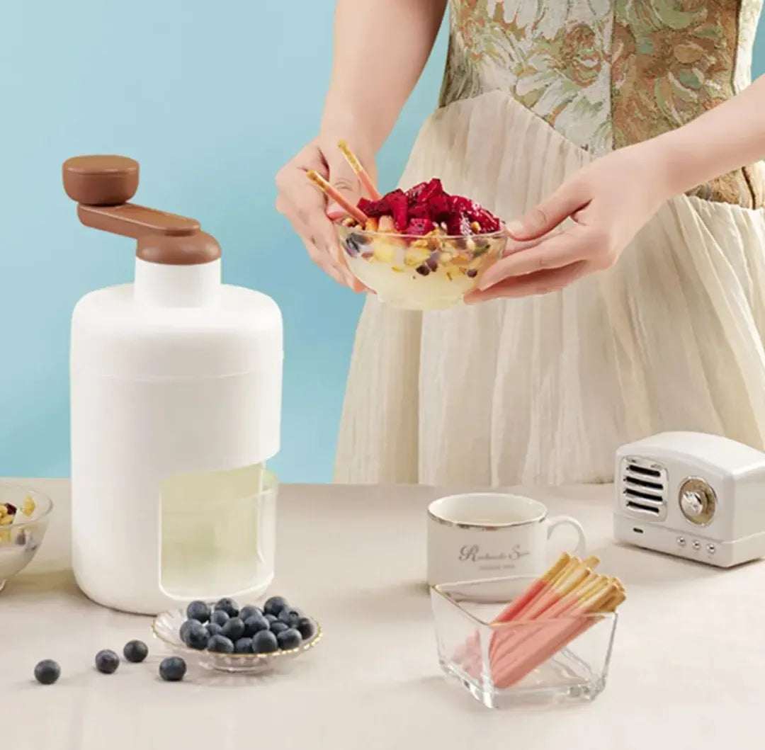 Manual Ice Shaver & Gola Maker – Portable Ice Crusher Machine for Home